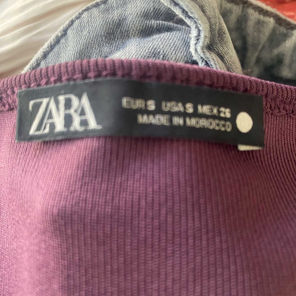 ZARA Sleeveless Purple Button Down Knit Top. Size Small. - Picture 6 of 6